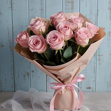 9 розовых роз в Ак-Довураке Букет цветов из:  Розы в Ак-Довураке