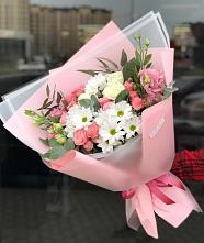 Букет цветов из:  Розы, Лизиантусы и Хризантемы в Ак-Довураке