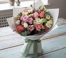 Букет далекие берега #REPLACE_PRED# Ак-Довураке Букет цветов из:  Розы, Лизиантусы и Гвоздики #REPLACE_PRED# Ак-Довураке