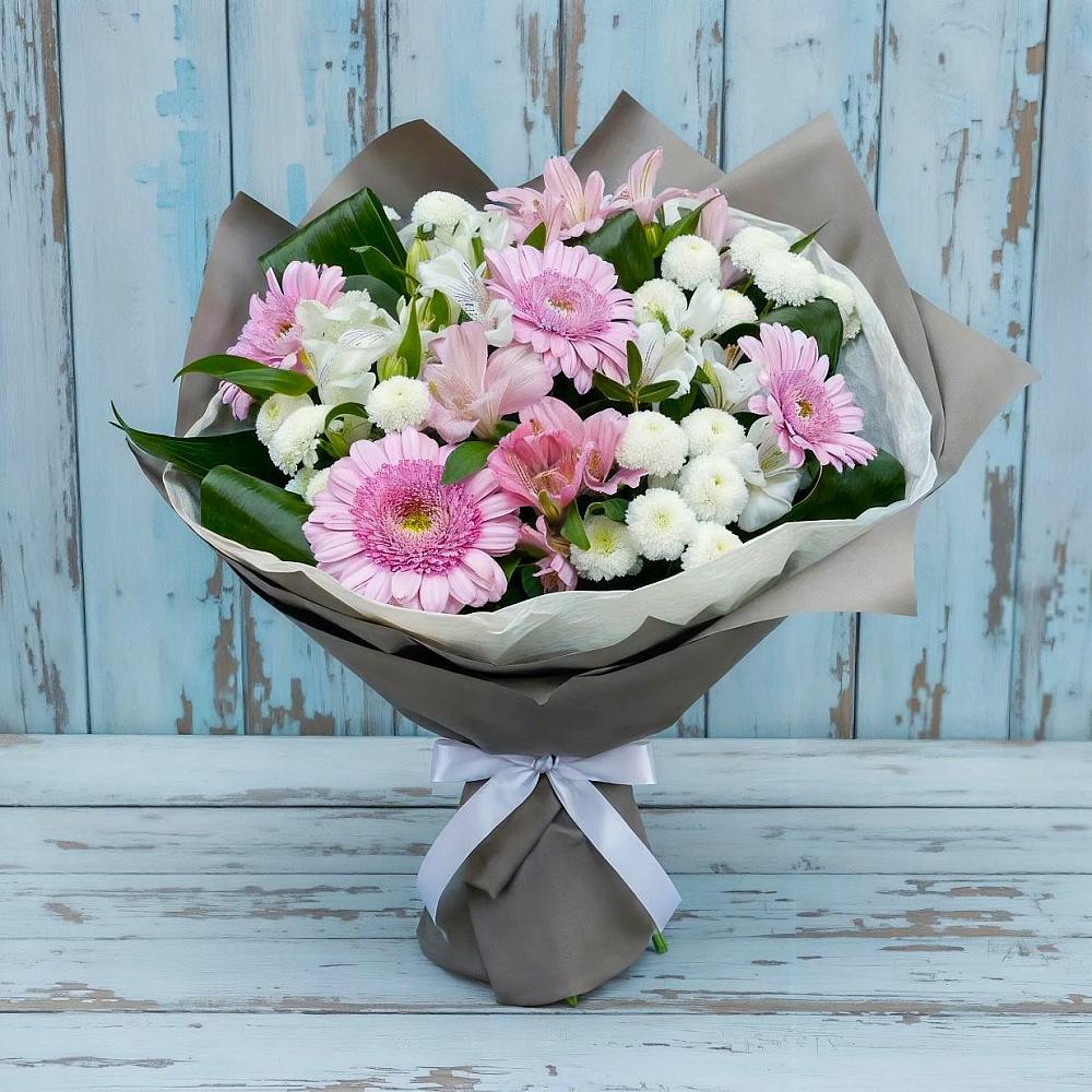 Букет цветов из: Герберы, Альстромерии и Хризантемы в Ак-Довураке